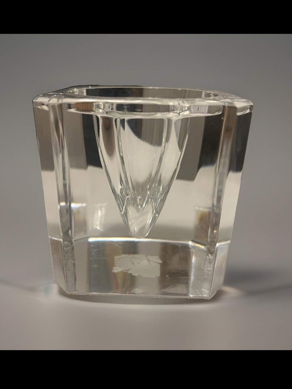 Waterford Crystal Minimalist Metra Collection Bud Vase Solid Block Of Crystal